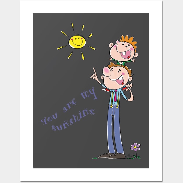 Sunshine daddy father's day gift Wall Art by Teeject